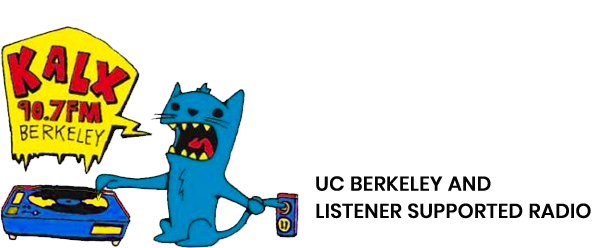KALX 90.7FM Logo - Blue cat playing record