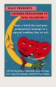 KALX Valentine's Dedication Requests from Listeners!