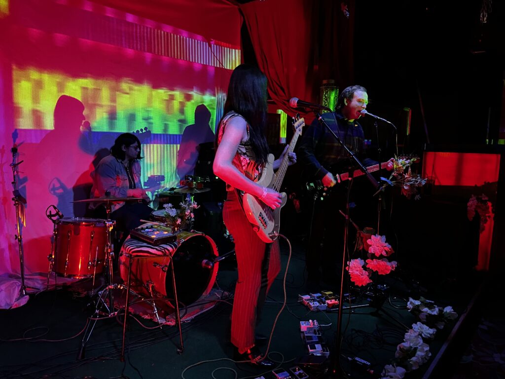 A rock band performing at Thee Stork Club in Oakland, CA