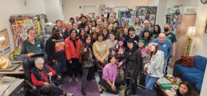 The KALX radio staff posing for a photo in the station lobby